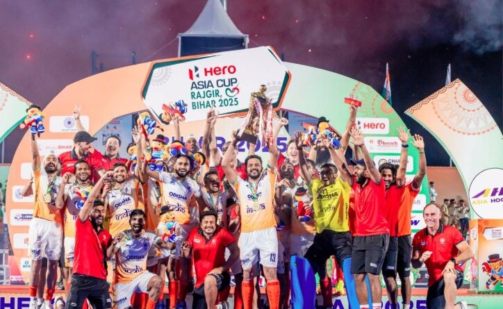 भारत ने दक्षिण कोरिया को 4-1 से मात देकर हॉकी एशिया कप 2025 का खिताब अपने नाम किया।