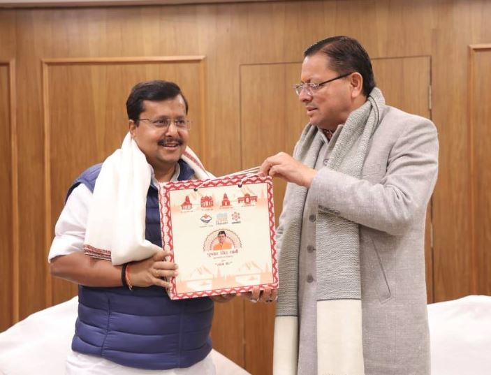 सीएम धामी ने भाजपा के राष्ट्रीय कार्यकारी अध्यक्ष नितिन नवीन से की शिष्टाचार भेंट