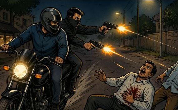 सैर के दौरान अज्ञात बाइक सवार हमलावरों ने बरसाईं गोलियां, दो की मौत; एक गंभीर घायल