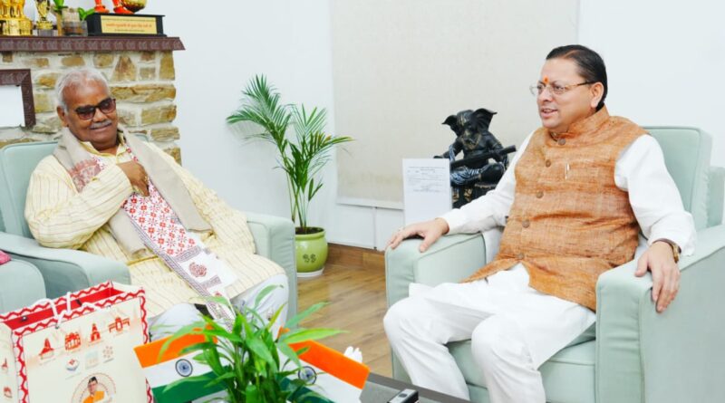 मुख्यमंत्री पुष्कर सिंह धामी से राजस्थान सरकार के कैबिनेट मंत्री मदन दिलावर ने की शिष्टाचार भेंट