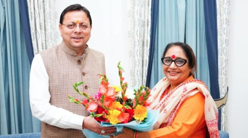 मुख्यमंत्री धामी से विधानसभा अध्यक्ष ऋतु खण्डूडी भूषण ने की भेंट